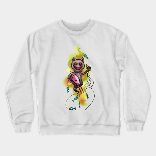 Demoan cat Crewneck Sweatshirt by tatoomypa